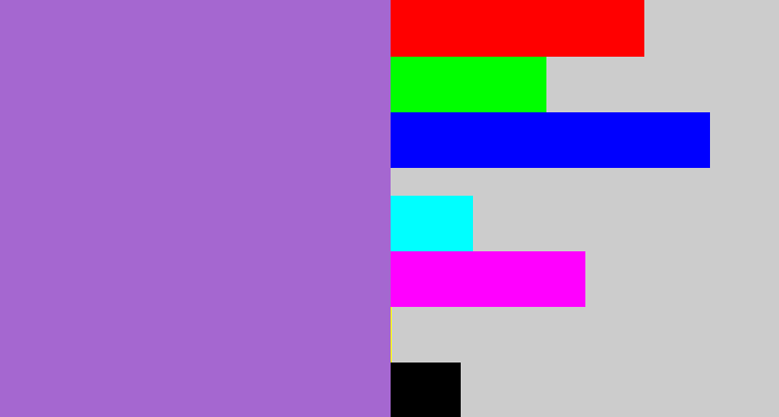 Hex color #a567d0 - amethyst