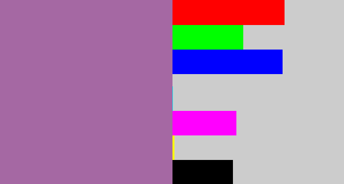 Hex color #a568a3 - dark lilac