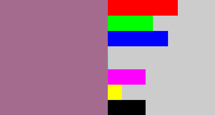 Hex color #a56b8f - mauve