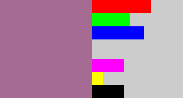 Hex color #a56b92 - mauve