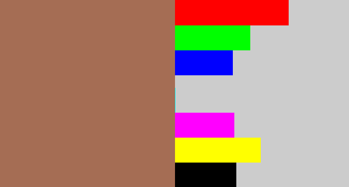 Hex color #a56d54 - brownish
