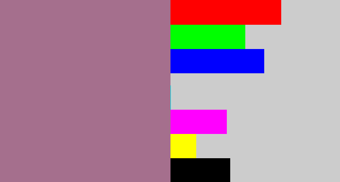 Hex color #a56f8d - mauve