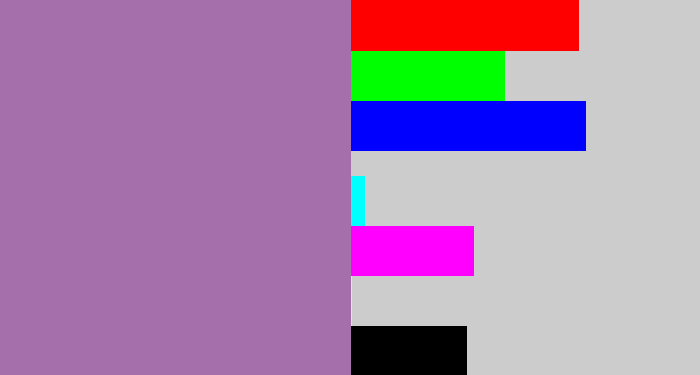 Hex color #a56fab - soft purple