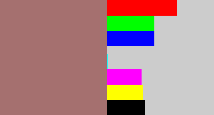 Hex color #a5706f - reddish grey
