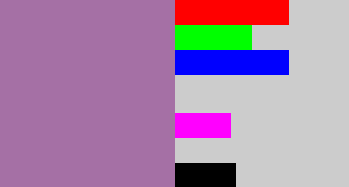 Hex color #a570a5 - dark lilac