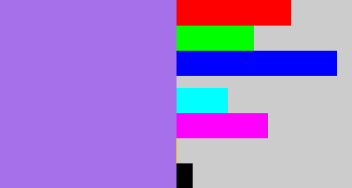 Hex color #a570e9 - light urple