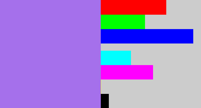 Hex color #a570eb - light urple