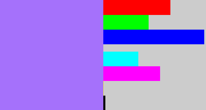 Hex color #a571fb - light urple