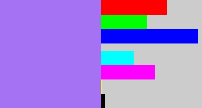 Hex color #a572f4 - light urple