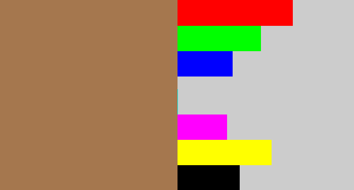 Hex color #a5774e - puce