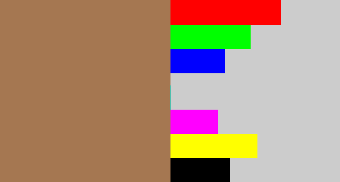 Hex color #a57751 - puce