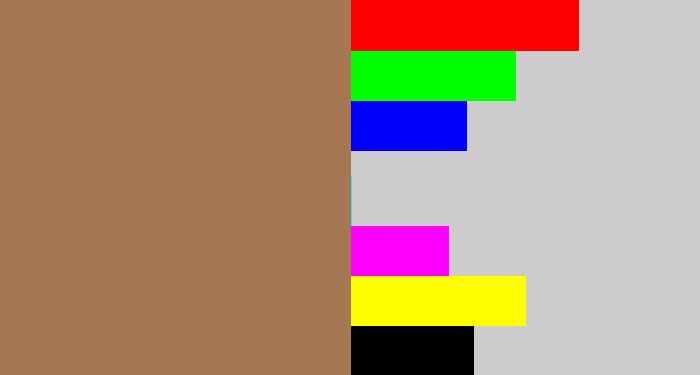Hex color #a57753 - puce