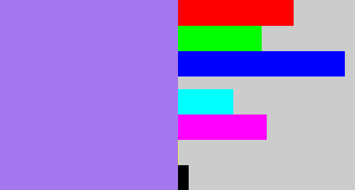 Hex color #a577ef - light urple