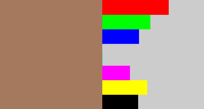Hex color #a5795d - puce