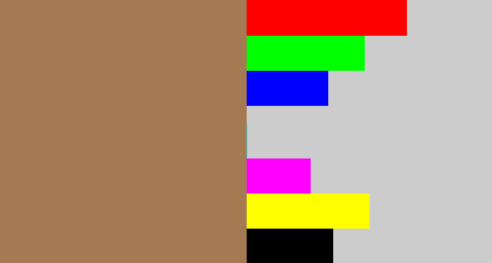 Hex color #a57a53 - puce