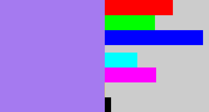 Hex color #a57af0 - light urple