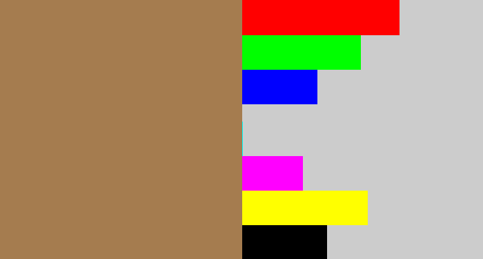 Hex color #a57c4f - puce