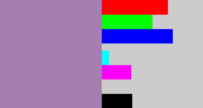 Hex color #a57fb2 - heather