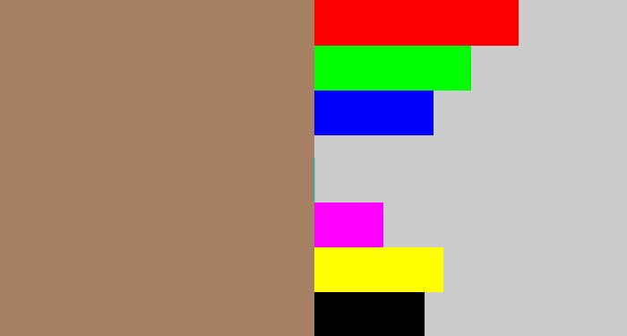 Hex color #a58062 - puce