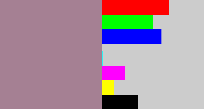 Hex color #a58093 - purpley grey