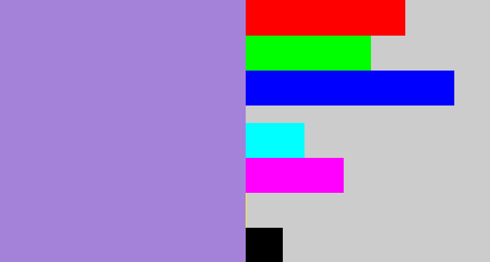 Hex color #a582da - pale purple