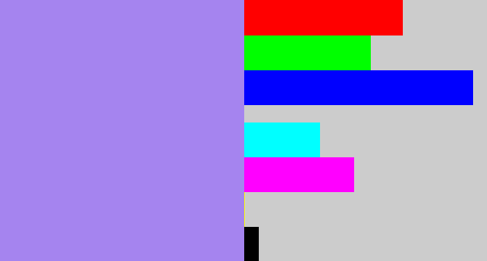 Hex color #a584ef - perrywinkle