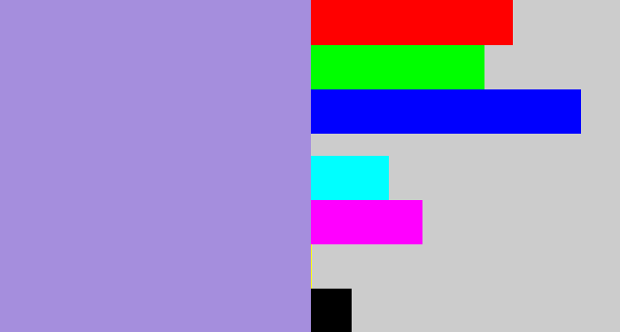 Hex color #a58edd - pale purple