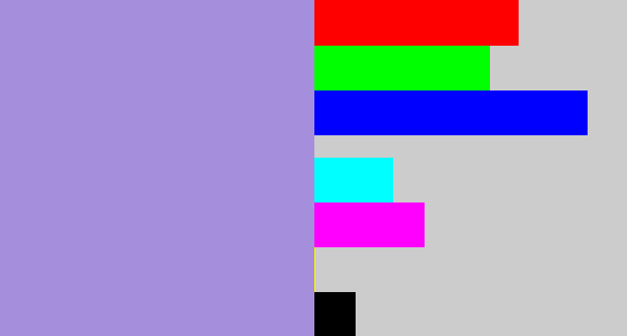Hex color #a58fdd - pale purple