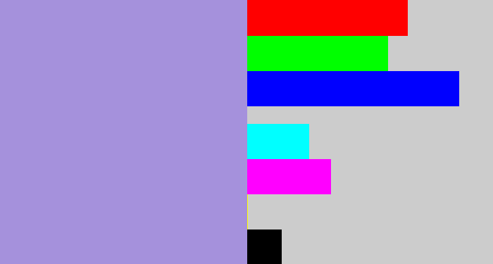 Hex color #a591dc - pale purple