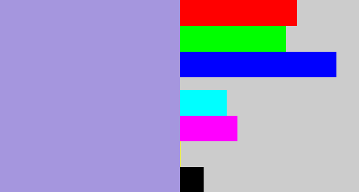 Hex color #a596de - pale purple