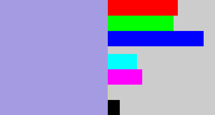 Hex color #a59be3 - pale purple