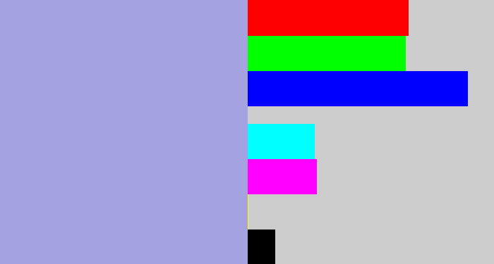 Hex color #a5a2e2 - pale purple