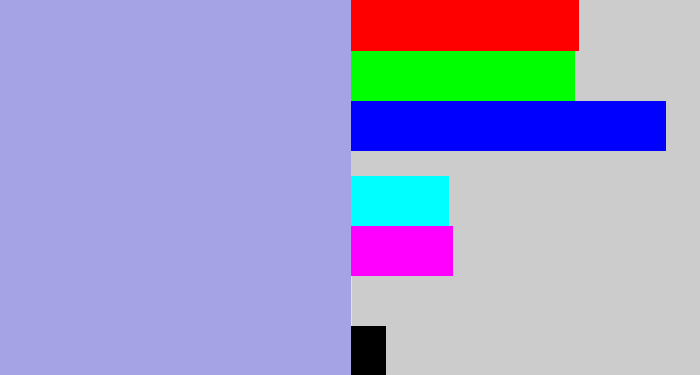Hex color #a5a2e5 - pale purple