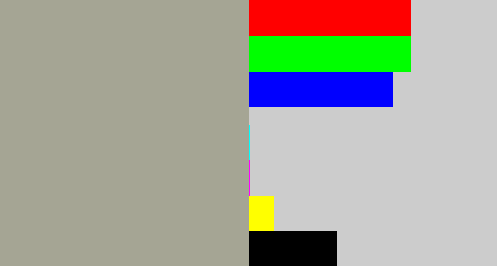 Hex color #a5a594 - greyish