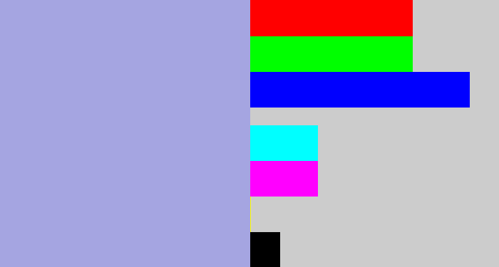 Hex color #a5a5e1 - light grey blue