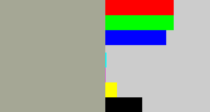 Hex color #a5a795 - greyish