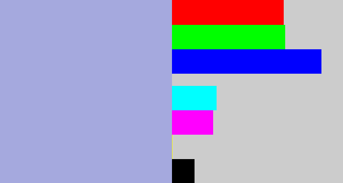 Hex color #a5a9de - light grey blue