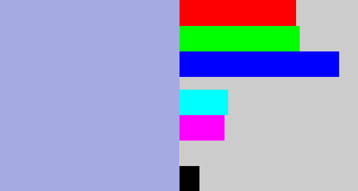 Hex color #a5aae3 - light grey blue
