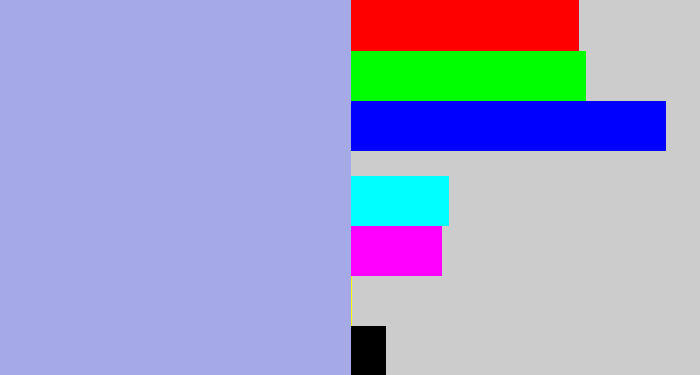 Hex color #a5aae6 - light grey blue