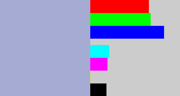 Hex color #a5abd2 - light grey blue