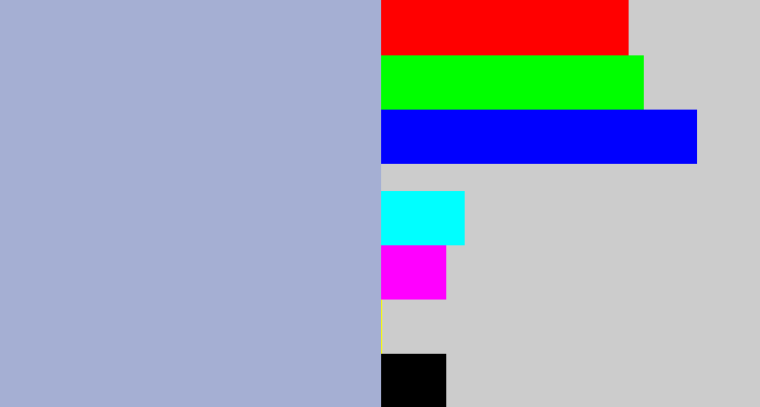 Hex color #a5afd3 - light grey blue