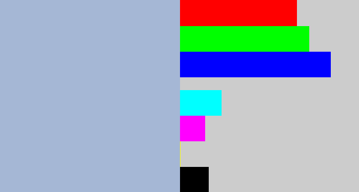 Hex color #a5b7d5 - light grey blue