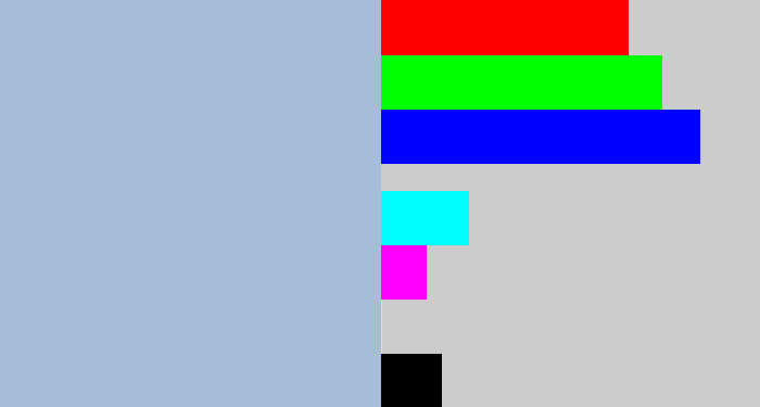 Hex color #a5bdd7 - light grey blue