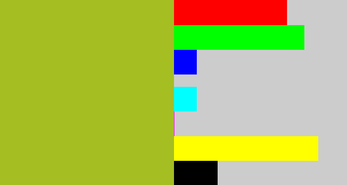 Hex color #a5be21 - pea