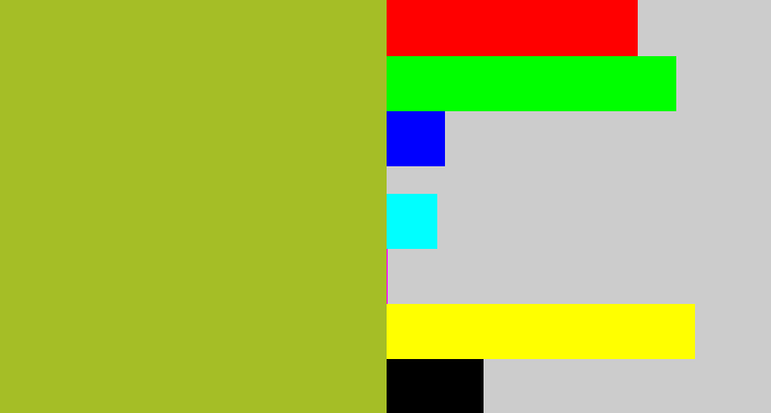 Hex color #a5be26 - pea