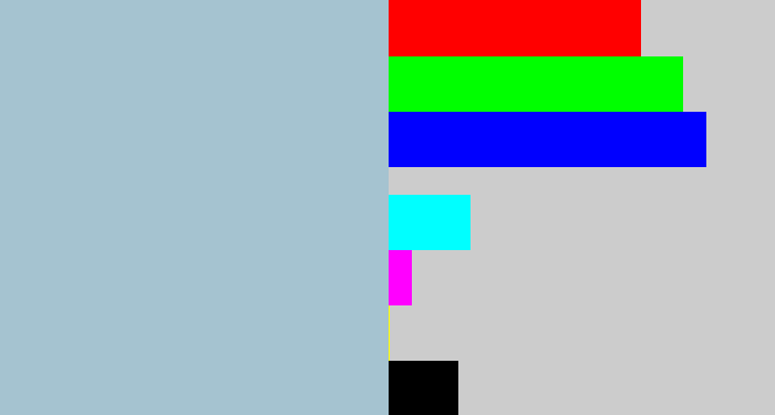 Hex color #a5c3d0 - light grey blue