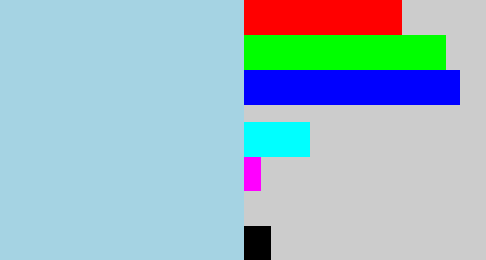 Hex color #a5d3e3 - light blue grey