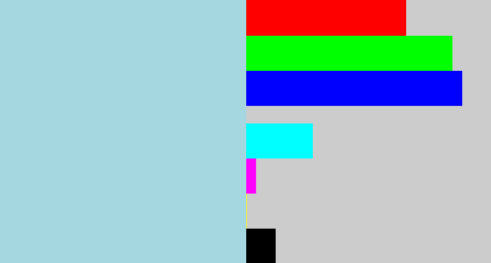 Hex color #a5d7e1 - light blue grey