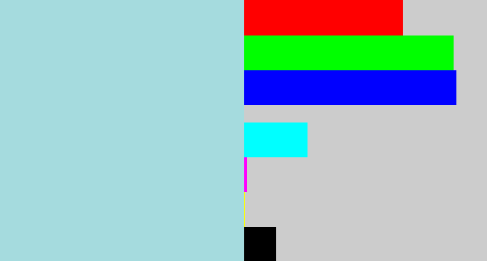 Hex color #a5dbde - light blue grey