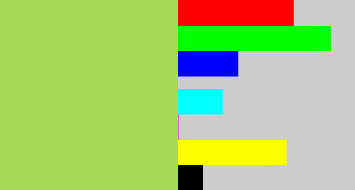 Hex color #a5dc56 - kiwi
